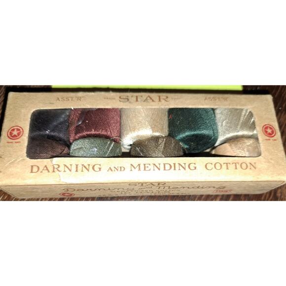 Vtg/Old STAR Darning and Mending Cotton Thread in Box 1 Missing - Picture 2 of 4